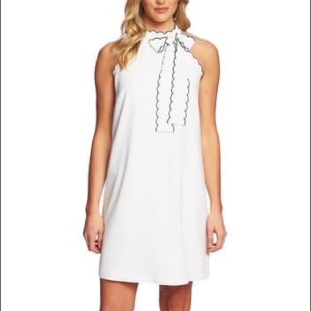 Cece Sleeveless Tie Neck Shift Dress